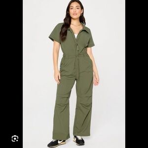 Fabletics Olive Green Woven Flight Suit | XXL / 1X | NWT | Modern Utility